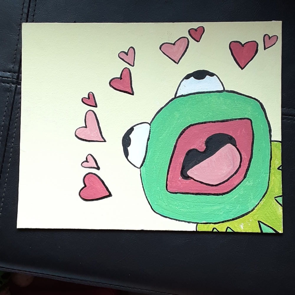 Kermit Love Meme Painting
